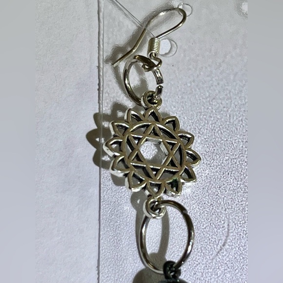 Silver and Blue Turtle Dangle Earrings - Picture 4 of 5